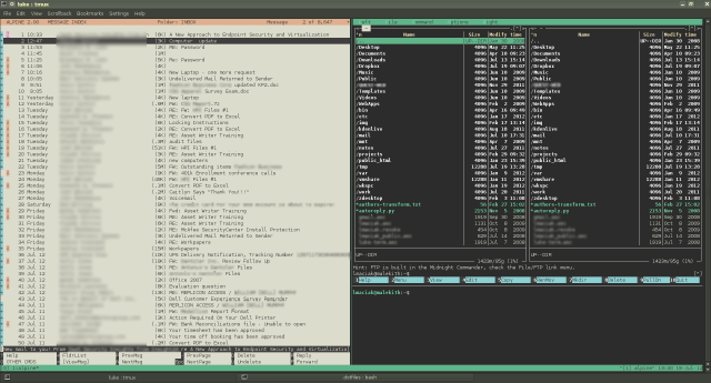 Pine and Tmux Pine and Tmux