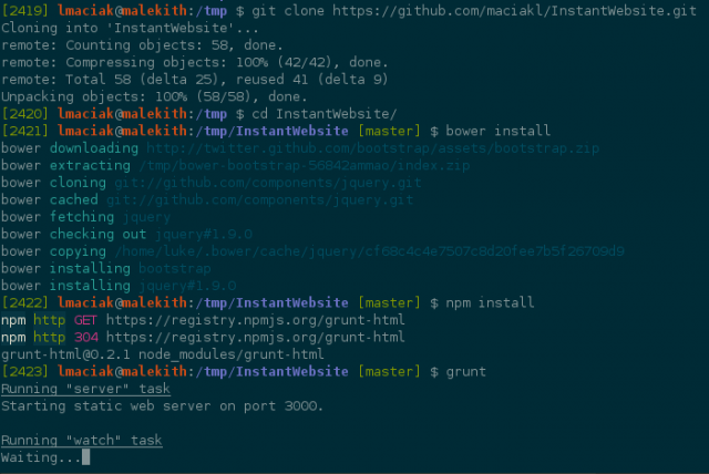 instant website