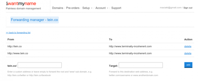 Web Forwarding